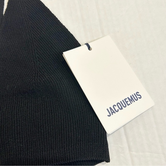 Jacquemus La Montagna Le Bandeau Valensole Bra Size XL NWT Black Ribbed New - Picture 10 of 16
